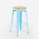 stuhl hoch bar küche metall industriell oben h78cm holz steel up wood Modell