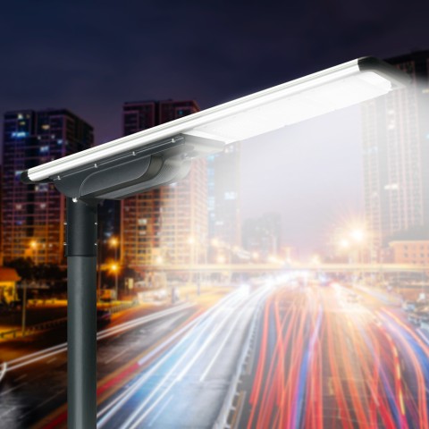 Straßenleuchte LED 80W Fernbedienung Solarpanel Aluminium Colter XL Aktion