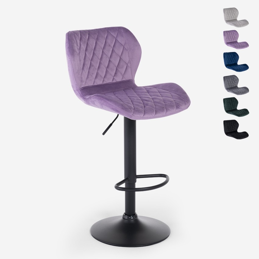 Moderner, verstellbarer Küchen-Barhocker aus Samtstoff Jersey Katalog Moderner, verstellbarer Küchen-Barhocker aus Samtstoff Jersey Katalog
