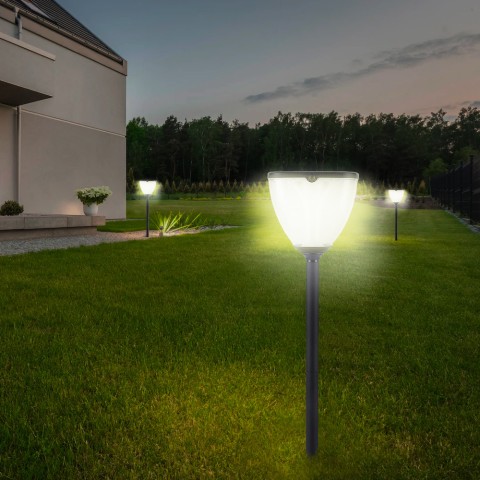 Gartenlicht 400 Lumen 3 Temperaturen LED Solarpanel Gaslight Aktion