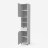 Moderner hoher Schrank mit 2 Türen, 1 Schublade und 2 Regalen Badezimmer Konyves Modell