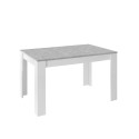 Erweiterbarer Tisch 90x137-185cm, glänzendes weißes und betongraues Sly Basic. Sales