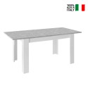 Erweiterbarer Tisch 90x137-185cm, glänzendes weißes und betongraues Sly Basic. Verkauf