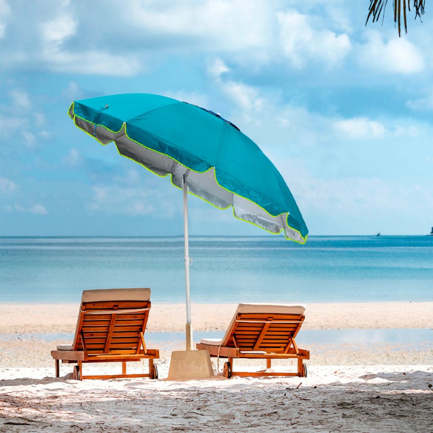 Sonnenschirm 200 cm mit UV-Schutz für Strand oder Angeln
