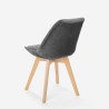 Skandinavischer Designstuhl aus Samt Holz mit Kissen für Küchen Bars Restaurant Dolphin Lux 
