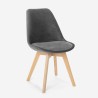 Skandinavischer Designstuhl aus Samt Holz mit Kissen für Küchen Bars Restaurant Dolphin Lux 