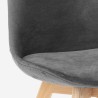 Skandinavischer Designstuhl aus Samt Holz mit Kissen für Küchen Bars Restaurant Dolphin Lux 