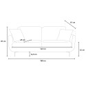 3-Sitzer Sofa im modernen nordischen Stil, grau Folkerd. 