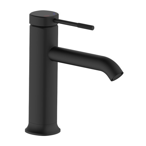 Moderne Einhebel-Mischbatterie für das Waschbecken, mattes Schwarz, Riviera. Aktion