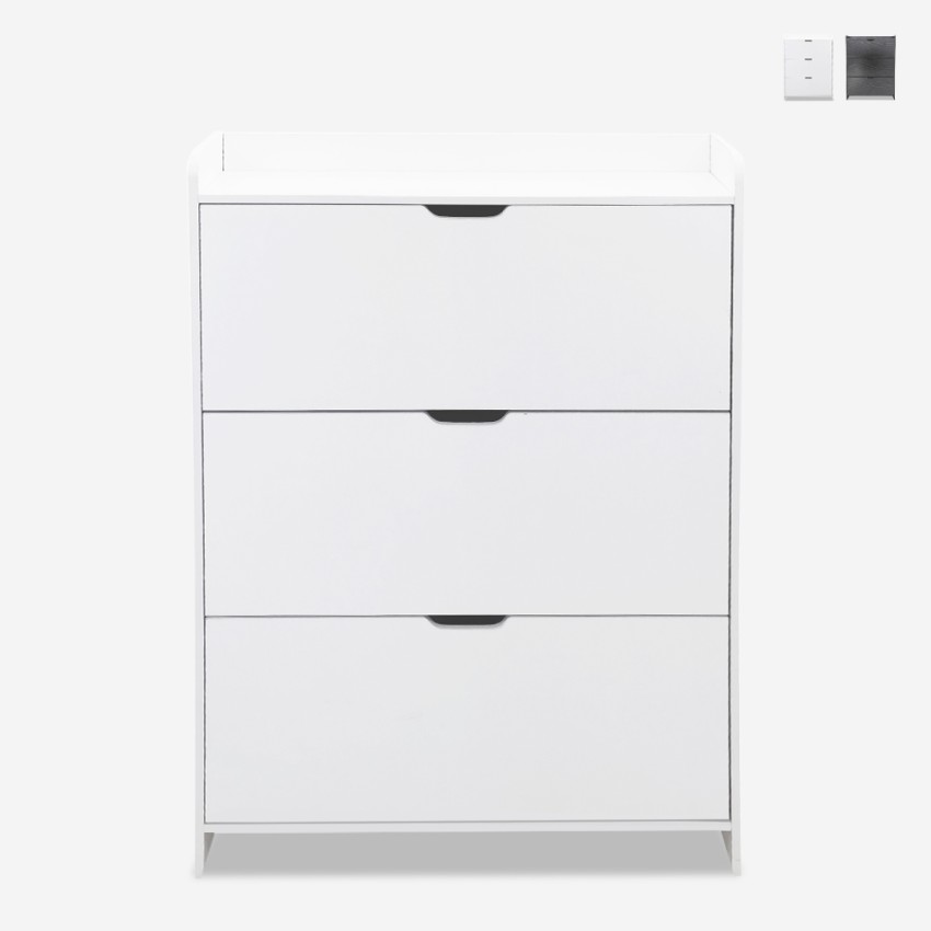 Moderne platzsparender schmaler Schuhschrank mit 3 Kipptüren Shong Verkauf Moderne platzsparender schmaler Schuhschrank mit 3 Kipptüren Shong Verkauf