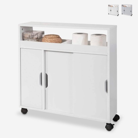 Badezimmerschrank mit Rollen, 2 Schiebetüren, Kokua Aktion