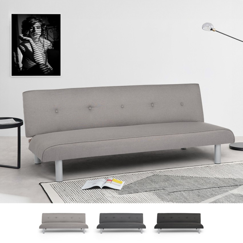 Sofa mit Schlaffunktion 3-Sitzer aus Stoff für Wohnzimmer Larimar XL Aktion Sofa mit Schlaffunktion 3-Sitzer aus Stoff für Wohnzimmer Larimar XL Aktion