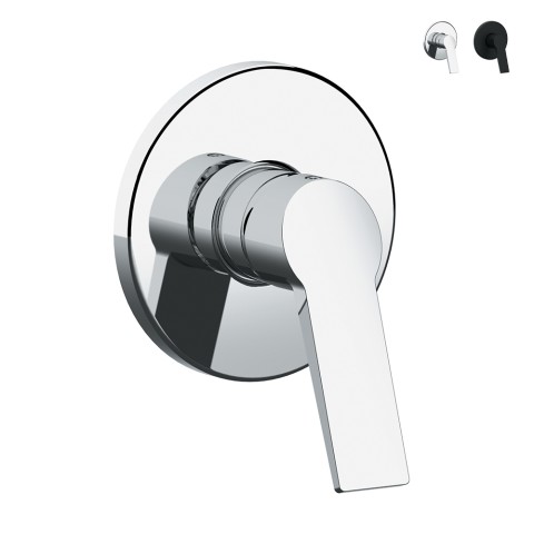 Einbau-Einhebelmischer für Dusche in mattem schwarz verchromt Dafne Aktion