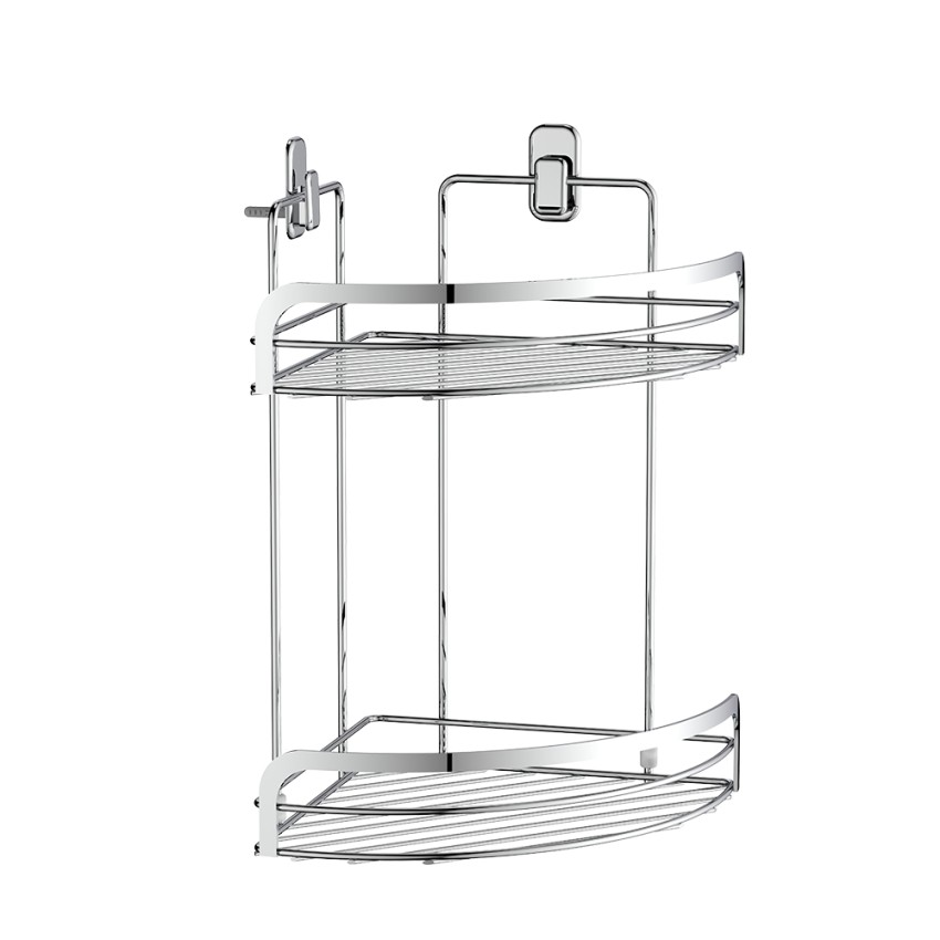 Eck-Duschablage aus Stahl, zweistufig, für Badezimmer Compact Aktion