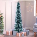 Künstlicher verschneiter Weihnachtsbaum 180 cm grün schlank Schnee Mikkeli  Verkauf