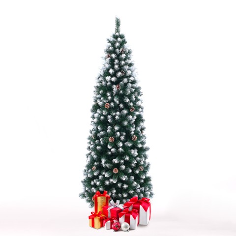 künstlicher verschneiter Weihnachtsbaum 180 cm grün mit Tannenzapfen Poyakonda Aktion