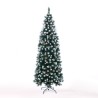 künstlicher verschneiter Weihnachtsbaum 180 cm grün mit Tannenzapfen Poyakonda Rabatte