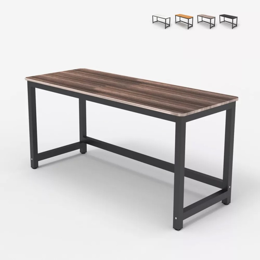 Rechteckiger Bürotisch 120x60cm Holz Metall schwarz modern Bridgeblack 120 Rechteckiger Bürotisch 120x60cm Holz Metall schwarz modern Bridgeblack 120