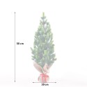 Kleiner künstlicher Weihnachtsbaum 50cm für den Tisch mit Zapfen und künstlichem Schnee Stoeren Lagerbestand