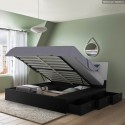 Bett Doppelbett Polsterbett hochklappbar 160x200 cm mit Bettkasten Design Steyr King Angebot