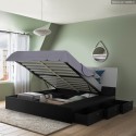 Bett Doppelbett Polsterbett hochklappbar 160x200 cm mit Bettkasten Design Steyr King Sales