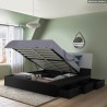 Bett Doppelbett Polsterbett hochklappbar 160x200 cm mit Bettkasten Design Steyr King Sales