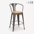 Hoher barhocker industrielles design bar küche Steel Wood Back Light Aktion