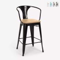 Hoher barhocker industrielles design bar küche Steel Wood Back Light Sales