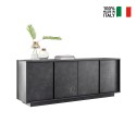 Moderne Design-Kommode mit 4 Türen in Marmoroptik 180x43x79cm Athens Rabatte