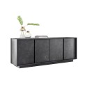 Moderne Design-Kommode mit 4 Türen in Marmoroptik 180x43x79cm Athens Lagerbestand