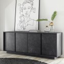 Moderne Design-Kommode mit 4 Türen in Marmoroptik 180x43x79cm Athens Angebot