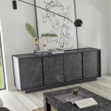Moderne Design-Kommode mit 4 Türen in Marmoroptik 180x43x79cm Athens Preis