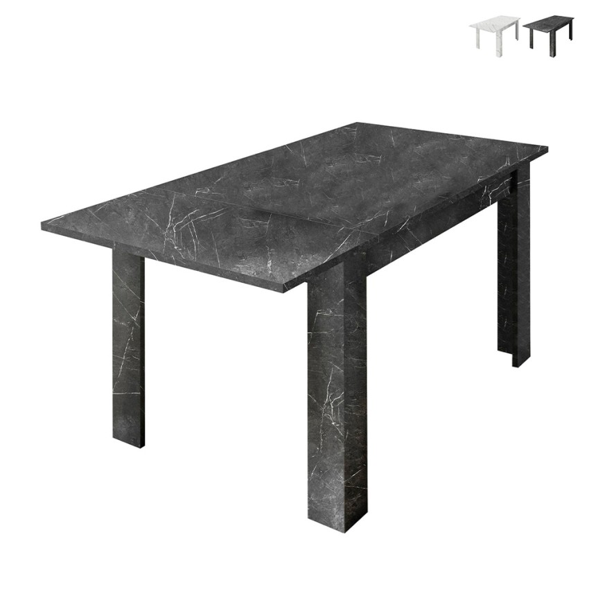 Moderner ausziehbarer Esstisch in Marmor-Optik 90x137-185cm Auris Aktion Moderner ausziehbarer Esstisch in Marmor-Optik 90x137-185cm Auris Aktion