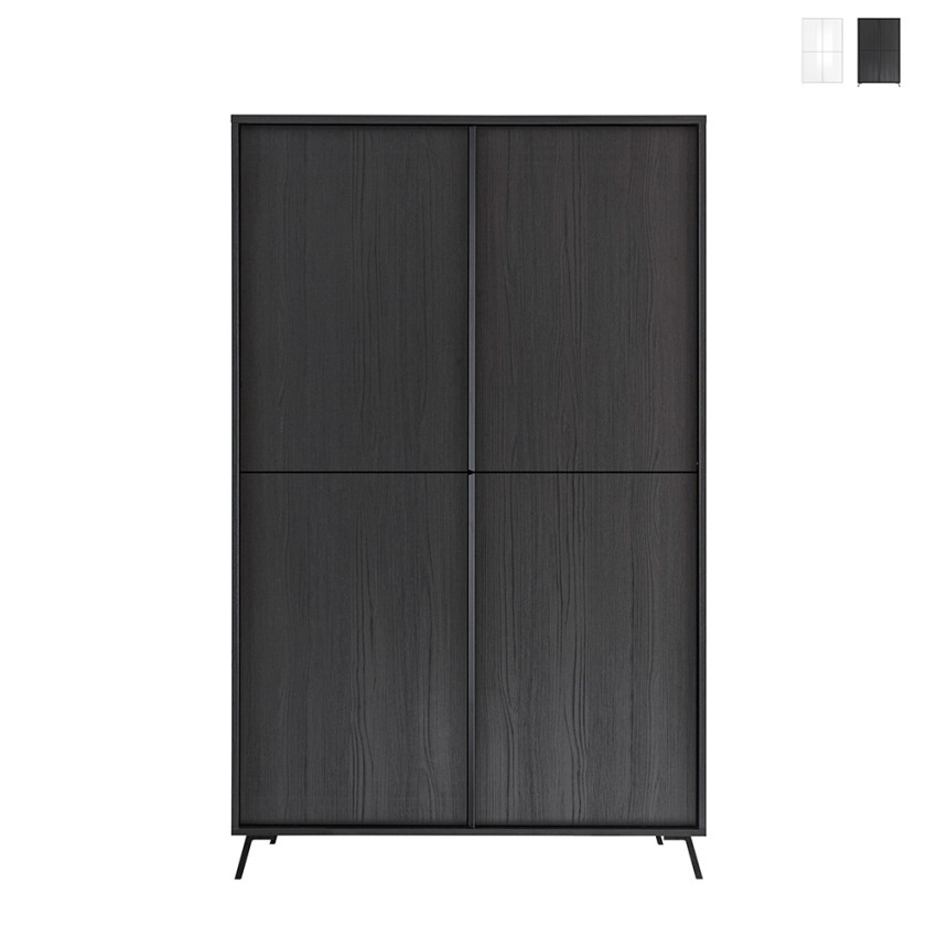 Moderner 4-türiger Schrank, hohe Anrichte Wohnzimmer 104x174cm Perham Aktion Moderner 4-türiger Schrank, hohe Anrichte Wohnzimmer 104x174cm Perham Aktion