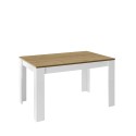 Ausziehbarer Esstisch aus glänzendem weißem Eichenholz 90x137-185cm Bellevue Sales