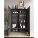 Moderne Vitrine für Wohnzimmer 2 Türen in Holzoptik, Grau, Adalia Preis