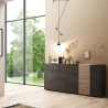 Moderne Wohnzimmer-Sideboard Madia mit 3 Schubladen und 2 Türen 181x44x86cm Maurice Maße