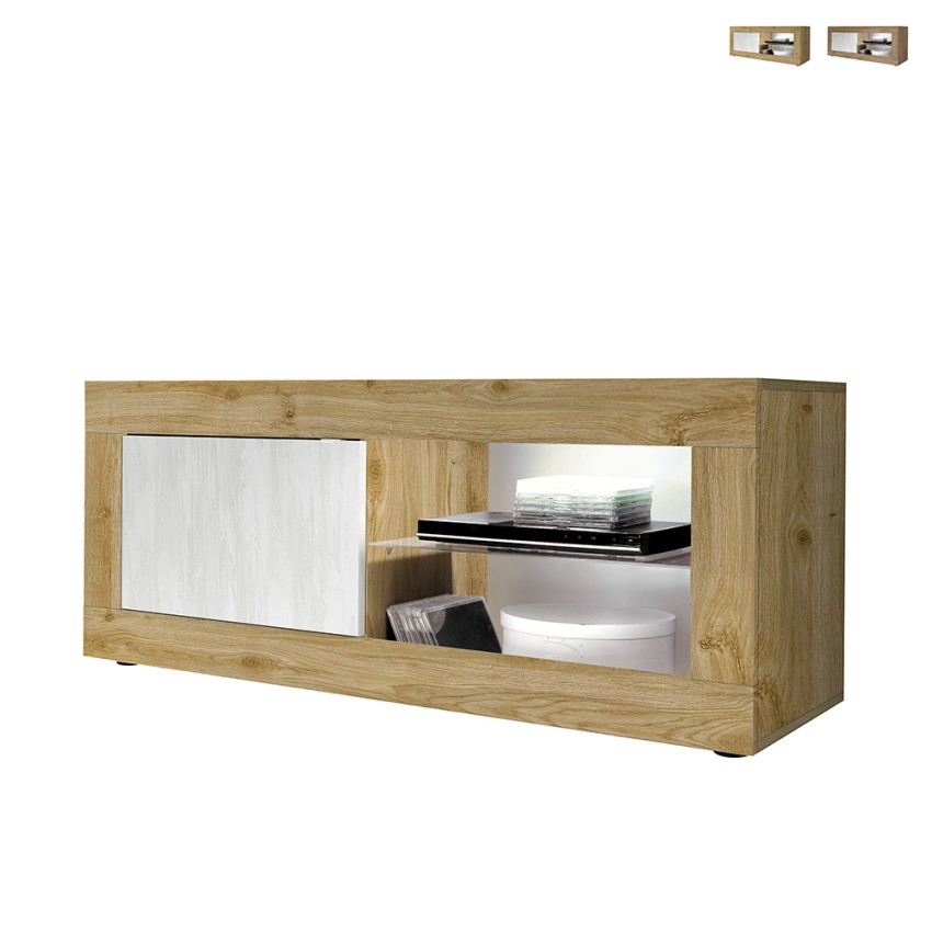 Moderner TV-Ständer 140x43 cm Holz weiße Tür Diver WB Basic Aktion Moderner TV-Ständer 140x43 cm Holz weiße Tür Diver WB Basic Aktion