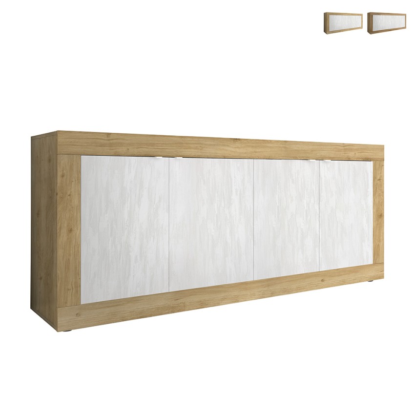 Sideboard Altea WB - Holzbuffet 207 cm, Weiß, 4 Türen Aktion Sideboard Altea WB - Holzbuffet 207 cm, Weiß, 4 Türen Aktion