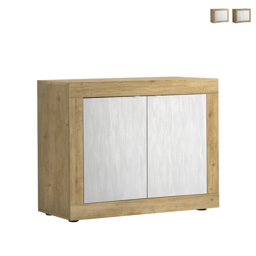 Sideboard Aufbewahrungsschrank 114x42 cm Holz 2 Türen weiß Sedis BW Basic Aktion Sideboard Aufbewahrungsschrank 114x42 cm Holz 2 Türen weiß Sedis BW Basic Aktion