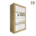 Moderne Wohnzimmer-Vitrine, 4 Türen, weißes Holz, 102x43 cm, Tina WB Basic Aktion