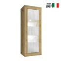 Wohnzimmer-Vitrine Holz Weiß mit 2 Glastüren Nina WB Basic Angebot