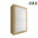 Weißer Schrank 4 Türen Hochkommode Küche Holz Novia WB Basic Rabatte