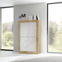 Weißer Schrank 4 Türen Hochkommode Küche Holz Novia WB Basic Angebot