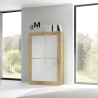 Weißer Schrank 4 Türen Hochkommode Küche Holz Novia WB Basic Angebot