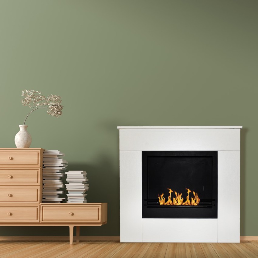 Bioethanol-Kamin freistehend mit Holzrahmen, weiß 96x35x90h Michelangelo Aktion Bioethanol-Kamin freistehend mit Holzrahmen, weiß 96x35x90h Michelangelo Aktion