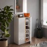 Schuhschrank Indy mit 2 Türen, 70x35x111cm, weiß glänzend Holz Sales