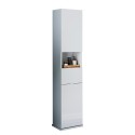 Weißer drehbarer Badhochschrank mit Spiegeltür und Schublade Tilda Angebot
