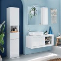 Weißer drehbarer Badhochschrank mit Spiegeltür und Schublade Tilda Aktion