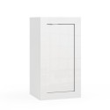 Platzsparender Badezimmerschrank 1 Tür 42x35x78cm Hochglanz Weiß Sammy Angebot